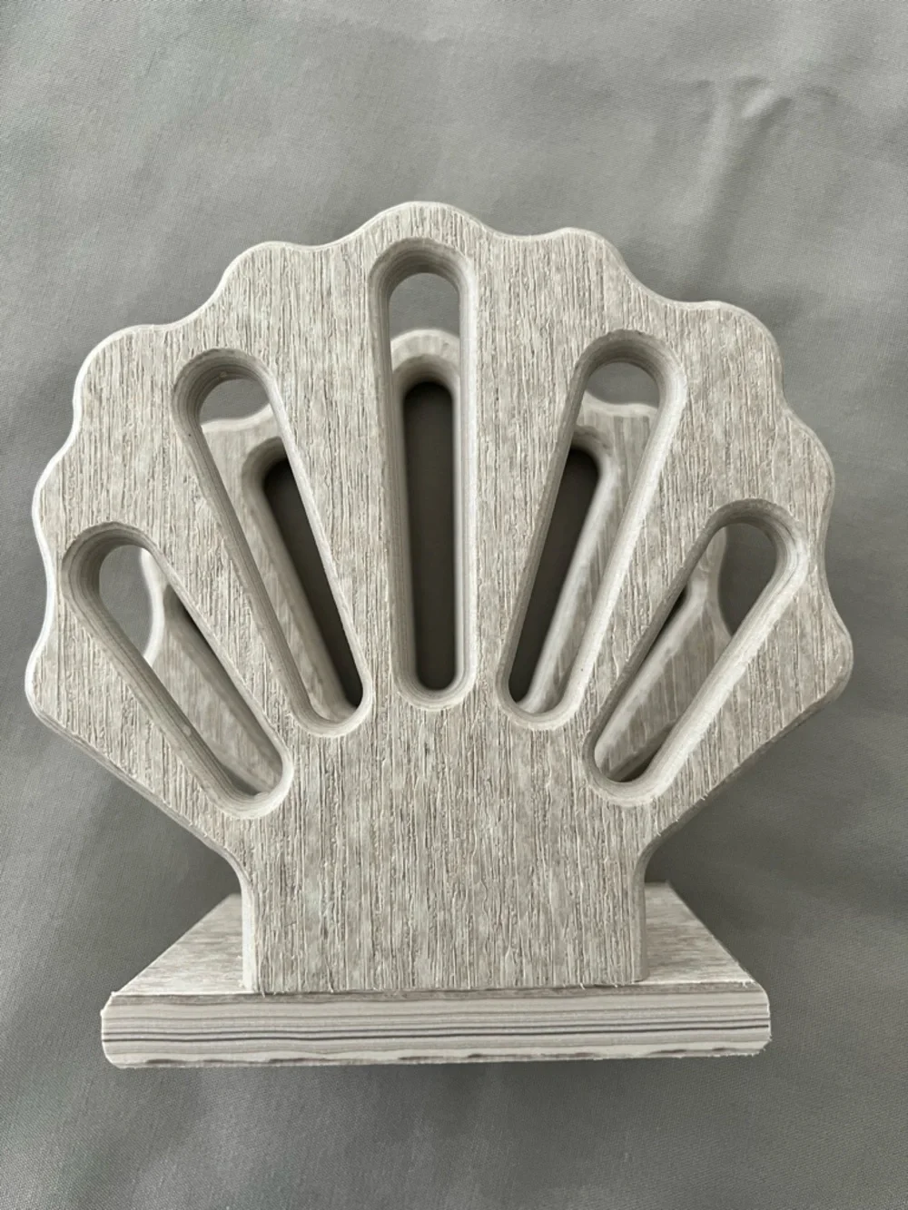 Poly Lumber Handcrafted Shell Napkin Holder - Gray/Tan - Handcrafted